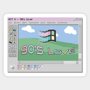 90's love - NCT U (Vaporwave) Sticker